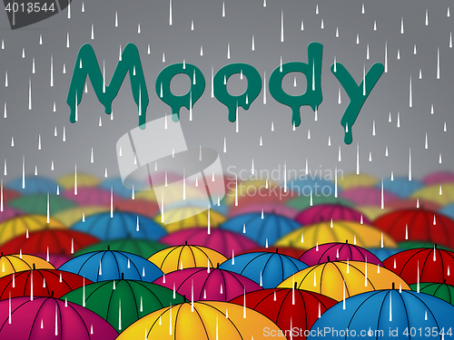 Image of Moody Rain Indicates Bad Mood And Sulky