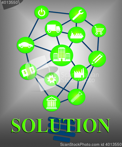 Image of Solution Icons Represent Solving Successful And Resolution