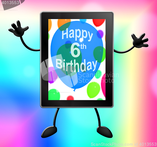 Image of Sixth Birthday For Celebrating 6th Party 3d Illustration