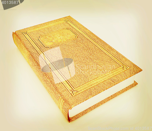 Image of The leather book . 3D illustration. Vintage style.