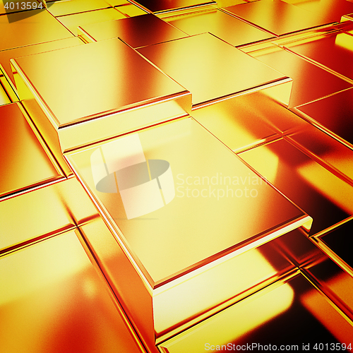 Image of Gold urban background. 3D illustration. Vintage style.