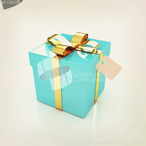 Image of Gift box . 3D illustration. Vintage style.