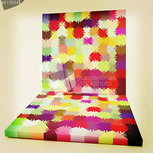 Image of Many-colored puzzle pattern. 3D illustration. Vintage style.