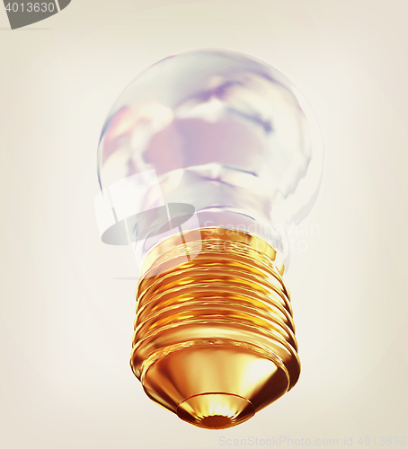 Image of Energy saving light bulb. 3D illustration. Vintage style.