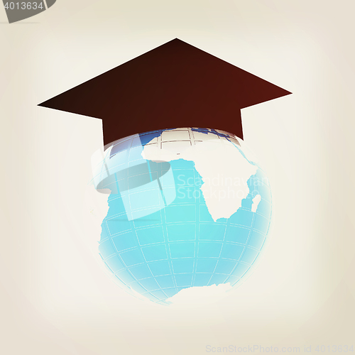 Image of Global Education . 3D illustration. Vintage style.