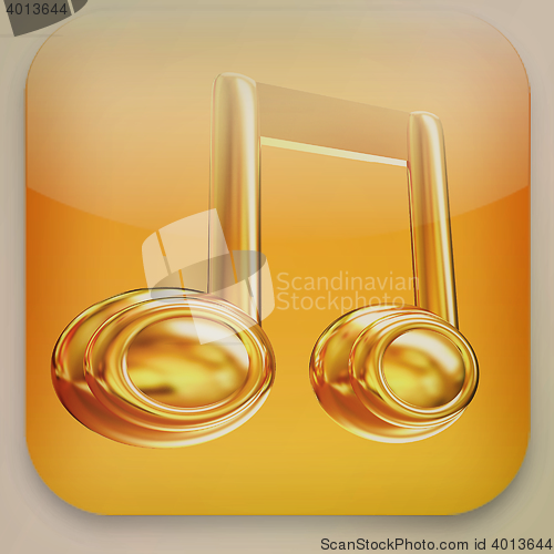 Image of Note icon. 3D illustration. Vintage style.