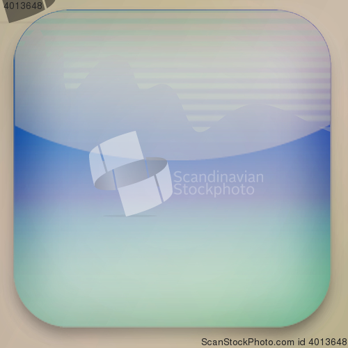 Image of Airwaves blue icon . 3D illustration. Vintage style.