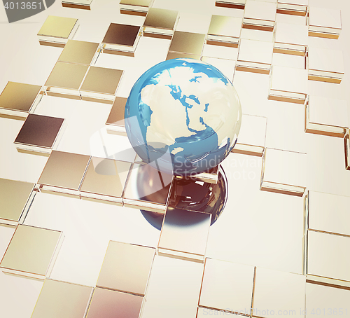 Image of Square frame background. 3D illustration. Vintage style.