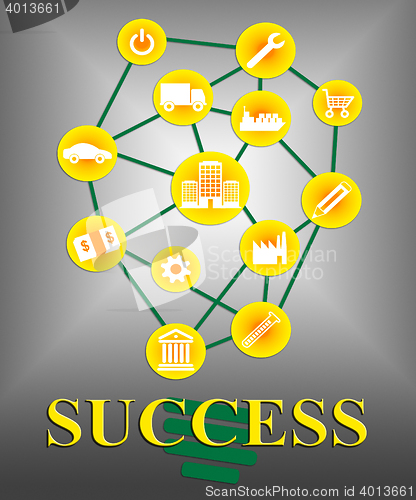 Image of Success Icons Indicate Successful Progress And Winning