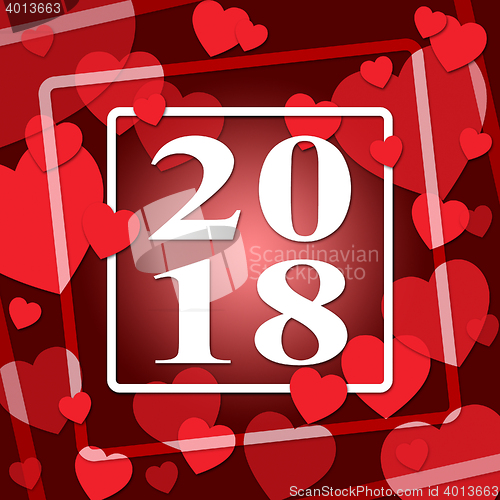 Image of Two Thousand Eighteen Indicates 2018 New Year And Annual