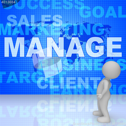 Image of Manage Word Represents Innovation Manager 3d Rendering