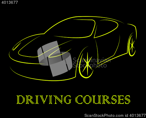 Image of Driving Courses Means Car Program Or Vehicle Driver Lessons