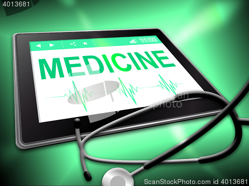 Image of Medicine Tablet Indicates Medication Online 3d Illustration