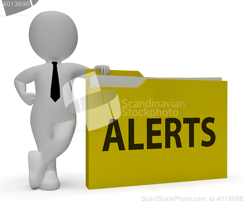 Image of Alerts Folder 3d Rendering Holds Schedule Reminders