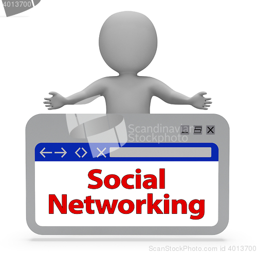Image of Social Networking Online Indicates Forum Posts 3d Rendering