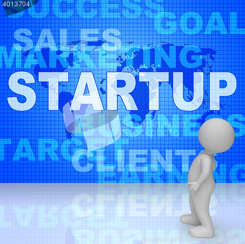 Image of Startup Word Means Self Employed Entrepreneur 3d Rendering