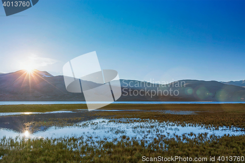 Image of Sunrise at Tso Morir. Ladakh, India