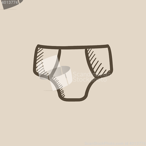 Image of Male underpants sketch icon.