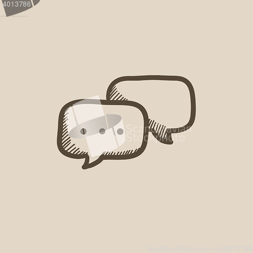 Image of Speech squares sketch icon.