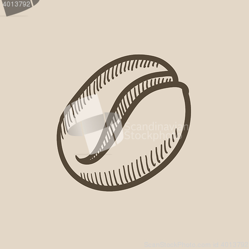 Image of Coffee bean sketch icon.