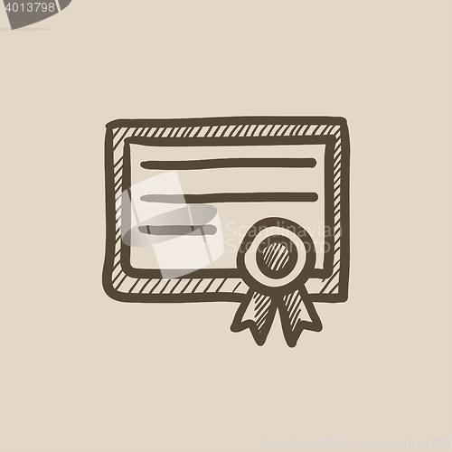 Image of Certificate sketch icon.