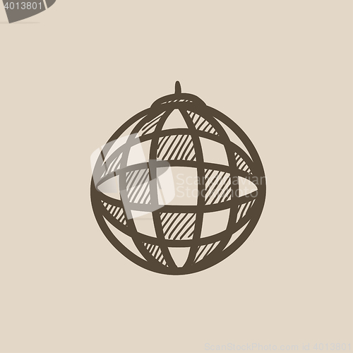 Image of Disco ball sketch icon.