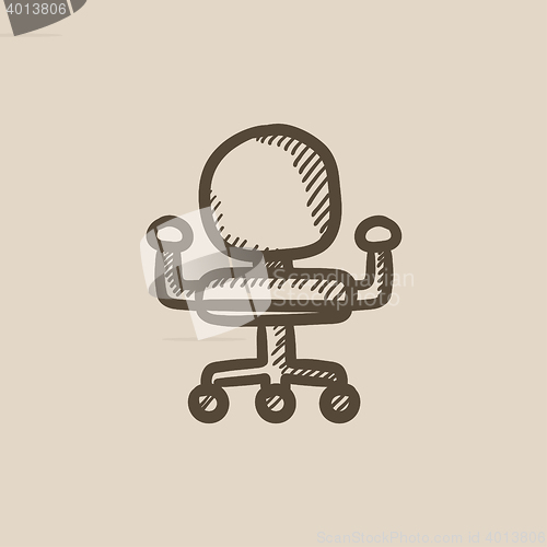 Image of Office chair sketch icon.