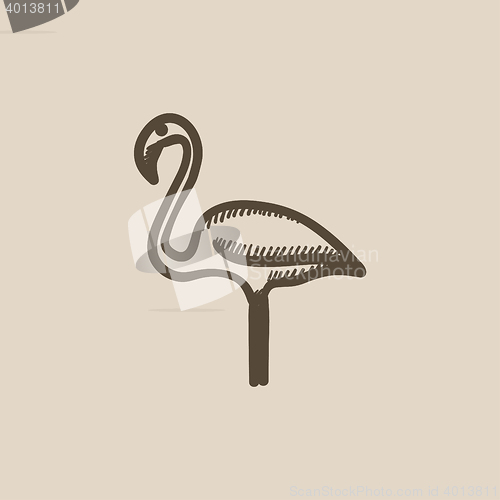 Image of Flamingo sketch icon.