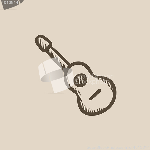 Image of Acoustic guitar sketch icon.