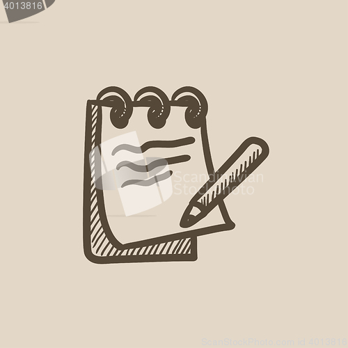 Image of Notepad with pencil sketch icon.