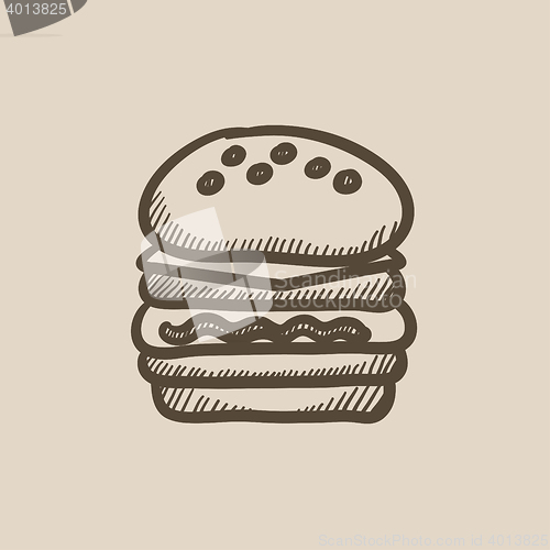 Image of Double burger sketch icon.