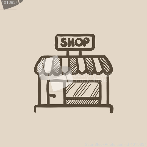 Image of Shop store sketch icon.