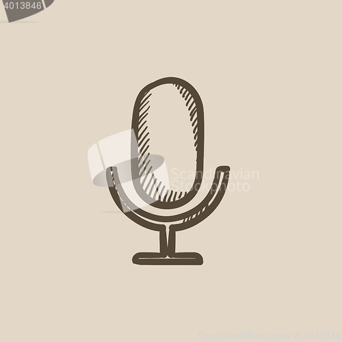 Image of Retro microphone sketch icon.