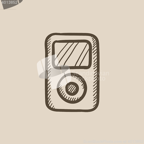 Image of MP3 player sketch icon.