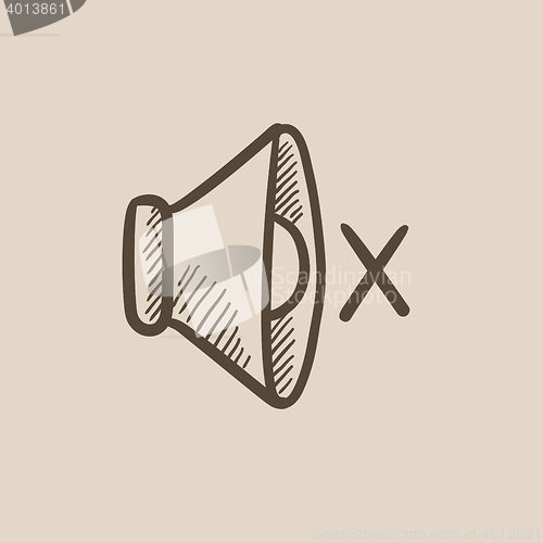 Image of Mute speaker sketch icon.