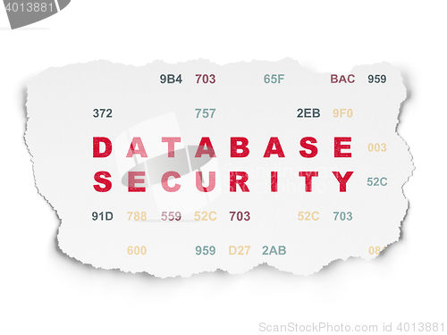 Image of Privacy concept: Database Security on Torn Paper background