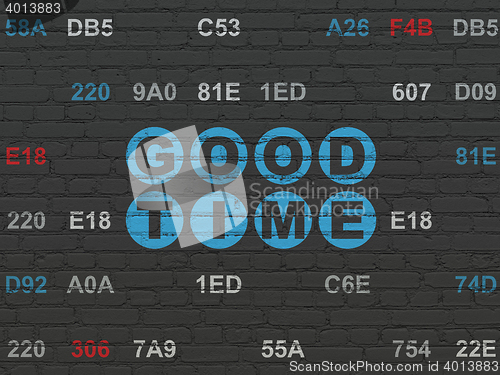 Image of Timeline concept: Good Time on wall background