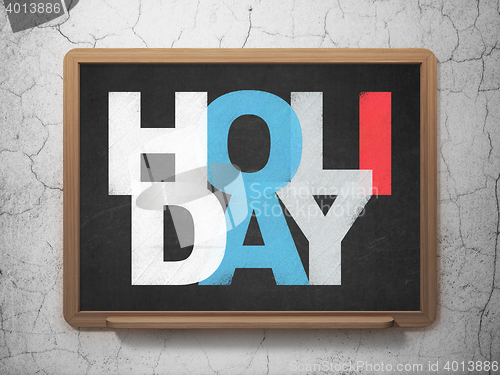 Image of Tourism concept: Holiday on School board background