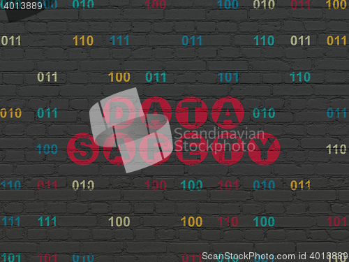 Image of Information concept: Data Safety on wall background