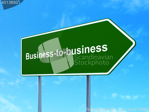 Image of Business concept: Business-to-business on road sign background
