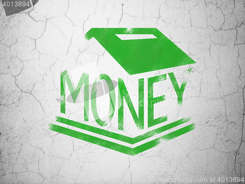 Image of Money concept: Money Box on wall background