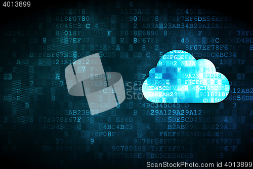 Image of Cloud computing concept: Cloud on digital background