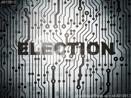 Image of Politics concept: circuit board with Election