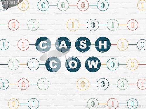 Image of Finance concept: Cash Cow on wall background