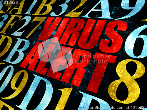 Image of Privacy concept: Virus Alert on Digital background