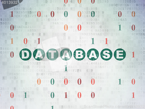 Image of Database concept: Database on Digital Data Paper background