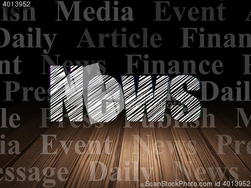 Image of News concept: News in grunge dark room