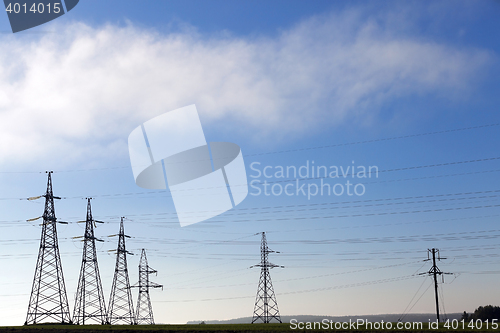 Image of High-voltage power poles