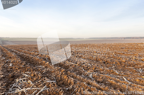 Image of plowed land, frost