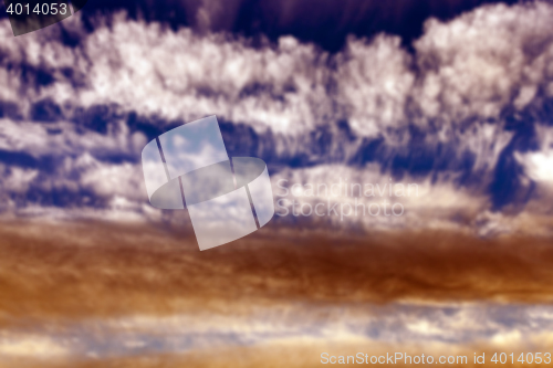 Image of sky with clouds , defocus